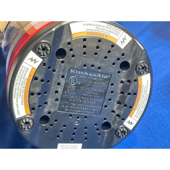 New Kitchen Aid Food Chopper Processor 3.5 Cup KFC3516Q Red with Manual - Picture 7 of 8